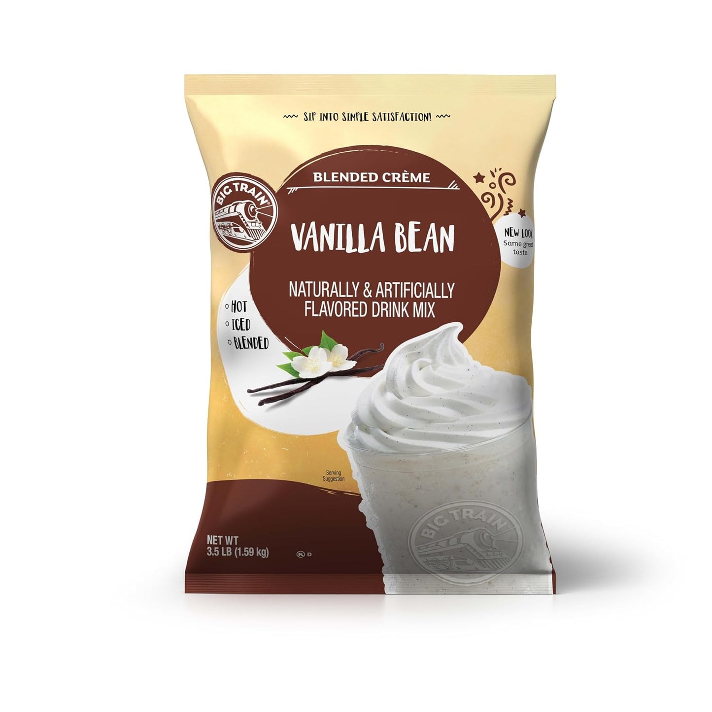 Big Train Vanilla Bean Blended Crème Beverage Mix, 3.5 Pound (Pack of 1) - Colors B