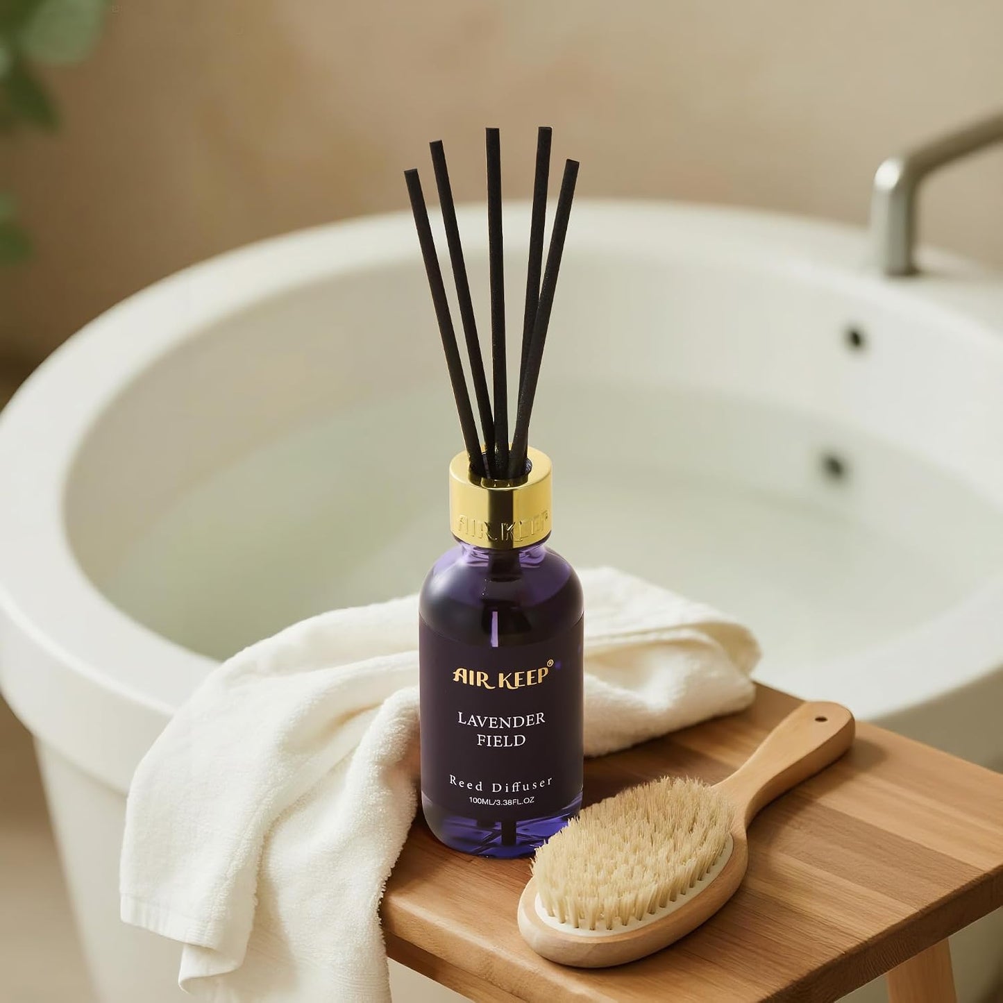 Airkeep Reed Diffuser Oil Set with Reed Sticks,Citrus Aromatherapy Oil Scent Diffuser for Home Office Bathroom Decoration Perfume and Gifts 3.38oz/100ml