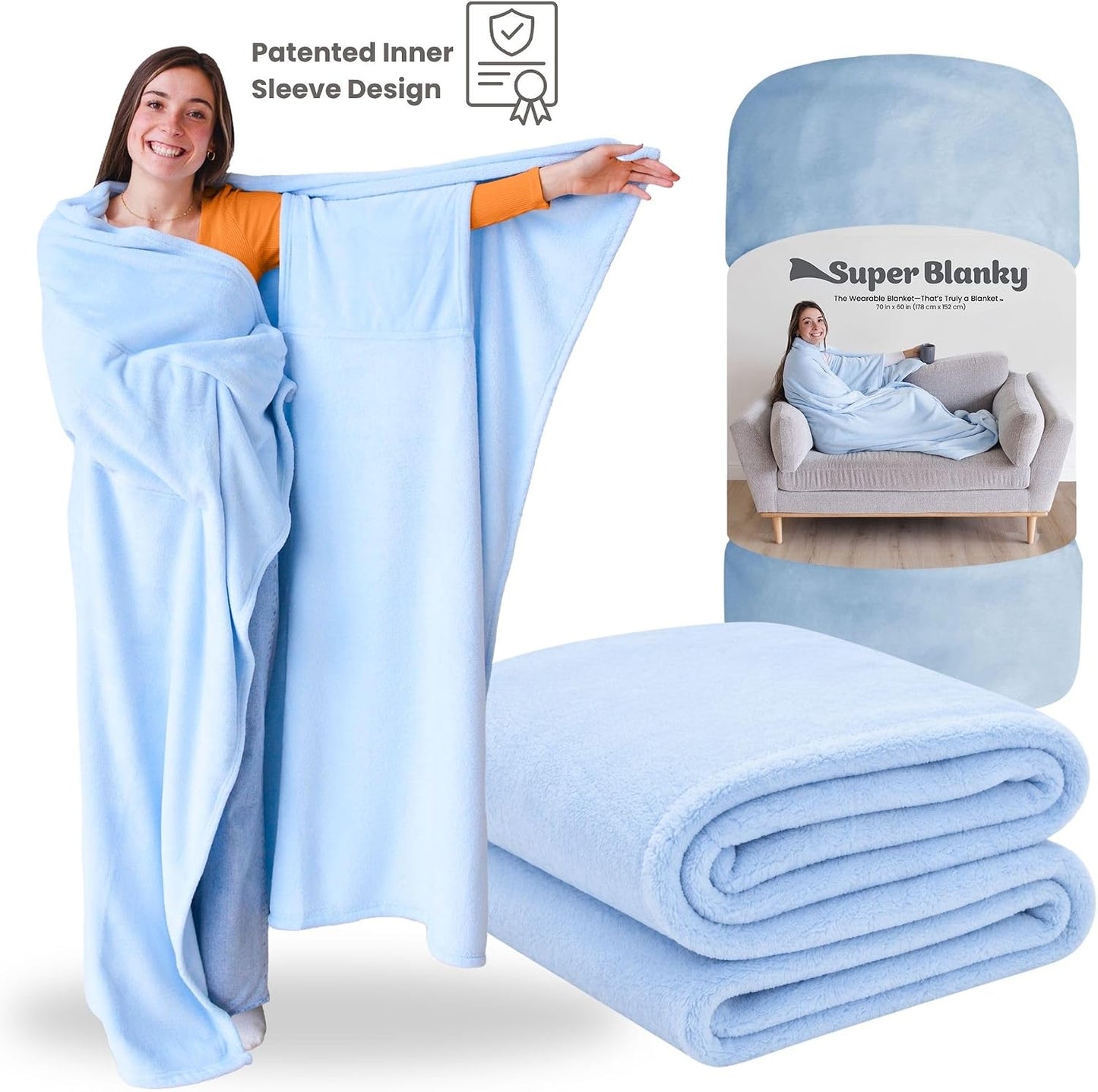 Super Blanky Wearable Blankets for Women & Men, Graduation Day Gift for Her, Cozy Gifts for Women, Wife Birthday Gifts Ideas