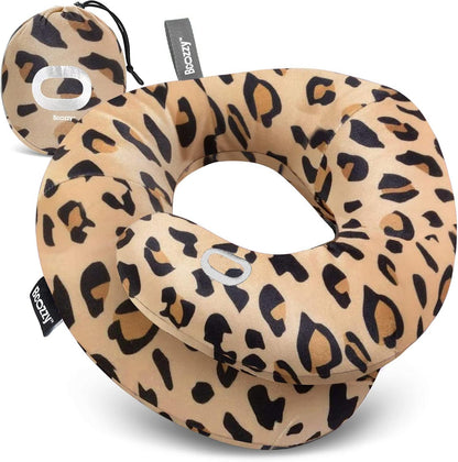 BCOZZY Travel Neck Pillow for Airplane – Patented Double Support for Head, Neck, and Chin. Best for Long Flights, Plane Sleeping, and Car Rides. Adjustable Size. Fully Washable. Carry Bag. Large, Gray