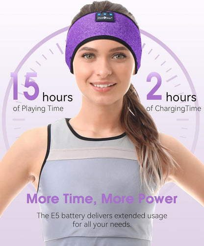 MUSICOZY Sleep Headphones Bluetooth 5.4 Headband, Sports Wireless Earphones Sweat Resistant Earbuds Sleeping Headphone with Ultra-Thin HD Stereo Speaker for Workout Running Cool Gadgets Unique Gifts