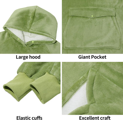 Krifey Wearable Blanket Hoodie, Oversized Sherpa Hooded Blanket for Adults | Soft sherpa fleece with sleeves and pocket; oversized fit for lounging, WFH, camping, Christmas and white elephant gifts.