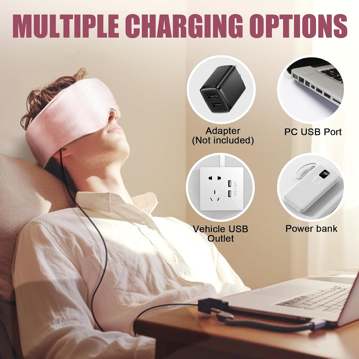 Heated Eye Mask for Dry Eyes and Sinus Pressure Relief, Ultra Soft Face Heating Pad for Tension Headache Relief Green