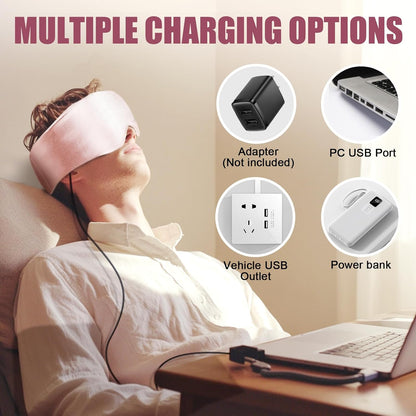 Heated Eye Mask for Dry Eyes and Sinus Pressure Relief, Ultra Soft Face Heating Pad for Tension Headache Relief Green