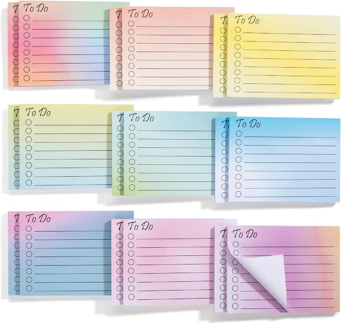 Mr. Pen- to Do List Sticky Notes, 3” x 5”, 9 Pads, 360 Sheets | Lined Checklist Sticky Pads with Smooth Writing, Easy Peel-Off, Thick Paper for Planning, Office, School & Daily Tasks