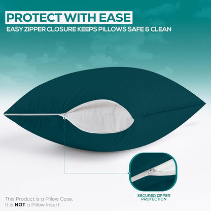 Utopia Bedding Premium 100% Waterproof Pillow Protectors with Zipper Standard Size (Set of 4), Bed Bug and Dust Mite Proof Zippered Pillow Covers, Pillow Encasement Cases, Gray