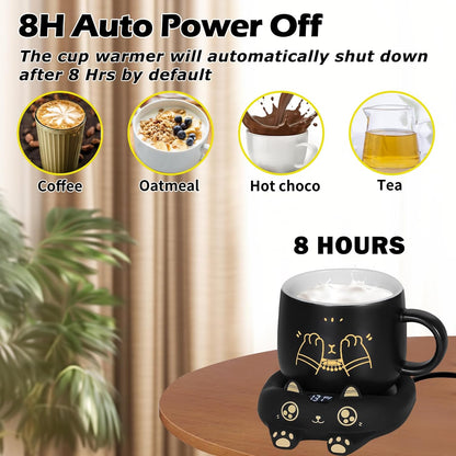 PUSEE Mug Warmer,Coffee Warmer for Desk Candle Warmer Auto Shut Off,Coffee Cup Warmer with 3 Temp Settings,Electric Beverage Warmer Plate for Coffee,Tea,Water Milk and Cocoa(Not Include Cup)