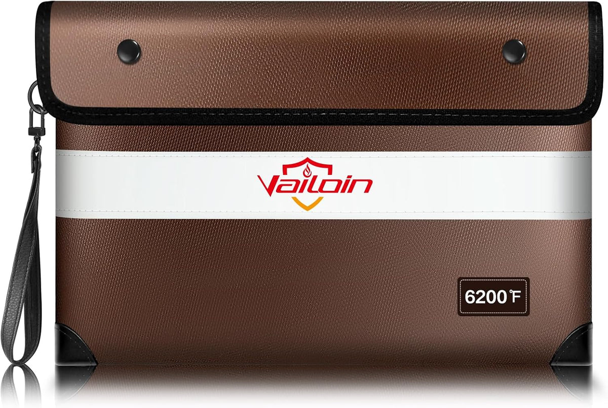 Vailoin 6200°F Fireproof Document Bag, 8 Layers of Heat Insulated Materials
