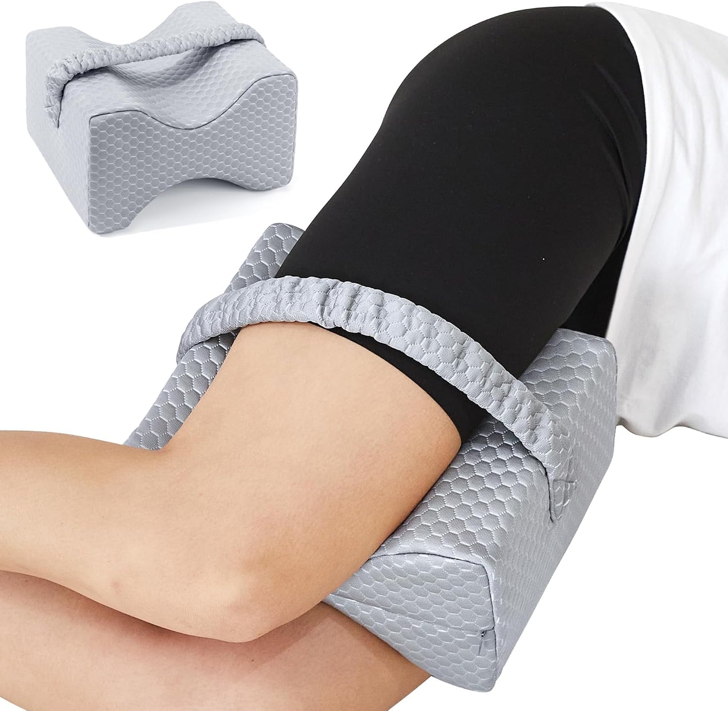 UJPFEO Knee Pillow for Side Sleepers, Leg Pillow for Sciatica, Back, HIPS, Knees, Joints Pain Relief,Pillows for Between Legs While Sleeping Spine Alignment Support & Relieves Pressure