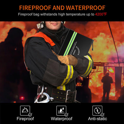 JUNDUN Fireproof Document Bags,14.2”x 10.0”Waterproof Fireproof