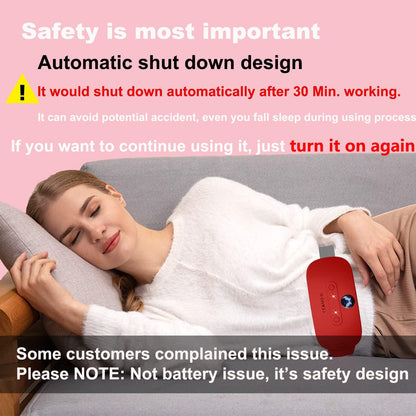 Portable Cordless Heating Pad, Electric Waist Belt Device, Fast Heating Pad with 3 Heat Levels and 3 Massage Modes, Back or Belly Heating Pad, Gift for Her, Women and Girl