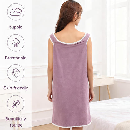 Women's Wearable Towel Bathrobe,Plus Size Wearable Shower Skirt,Quick Dry Absorbent Bath Towel for Comfortable Home Spa Body,Green, 53x31in/50-70kg