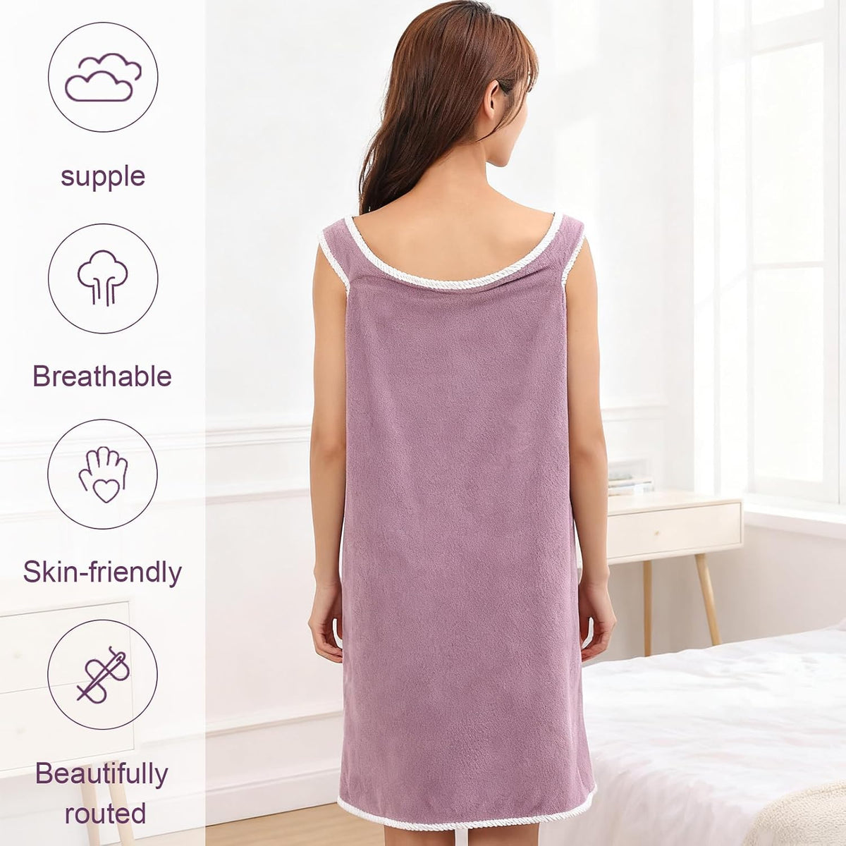 Women's Wearable Towel Bathrobe,Plus Size Wearable Shower Skirt,Quick Dry Absorbent Bath Towel for Comfortable Home Spa Body,Green, 53x31in/50-70kg