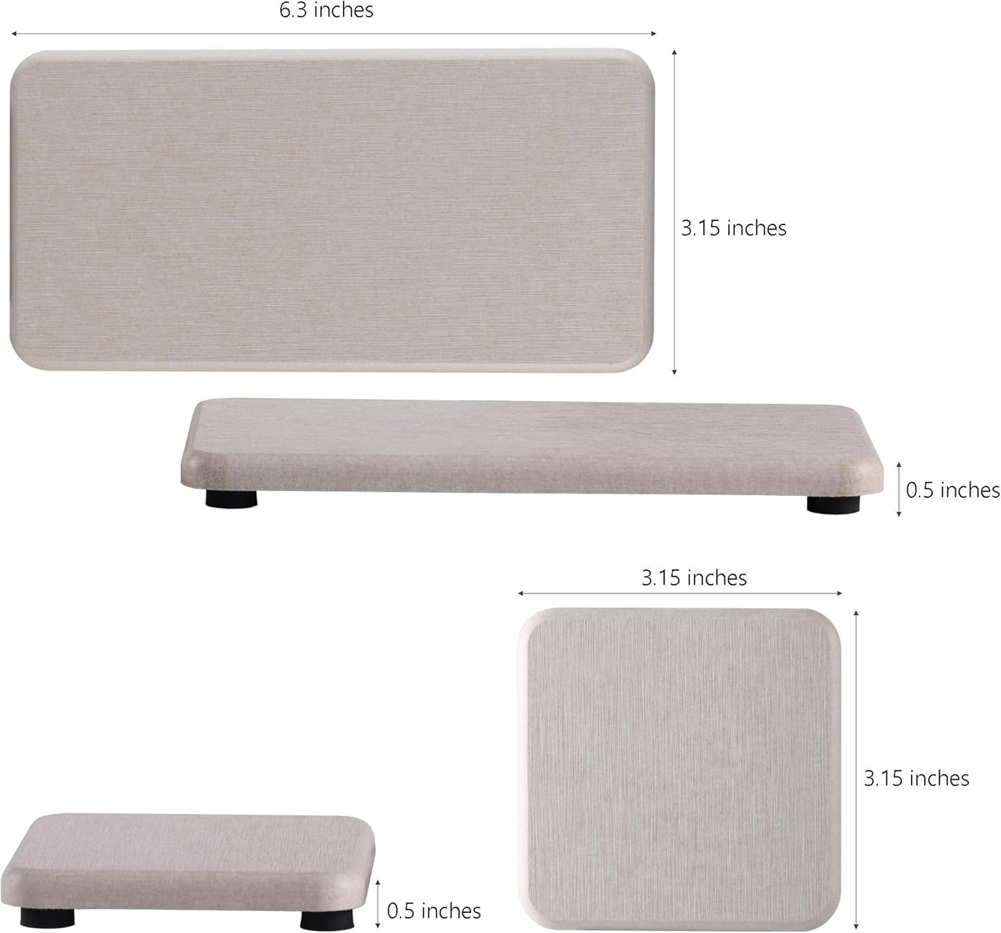 NiuYichee Set of 4 Water Absorbent Diatomite Coasters, Diatomaceous Earth Kitchen Soap Dish, Bathroom Trays, Water Absorbing Stone Used for Hand Soaps & Plants & Toiletries in The Modern Home