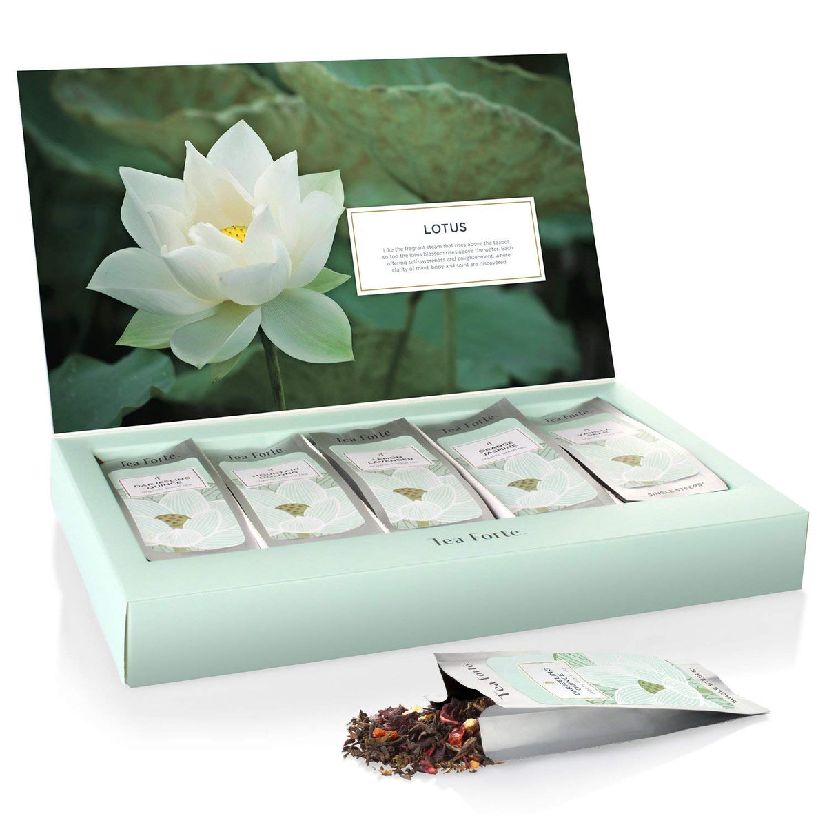 Tea Forte Single Steeps Tea Sampler, 15 Loose Leaf Pouches