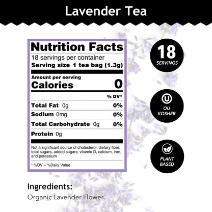 Buddha Teas Organic Lavender Tea - Herbal Tea, Microplastic & Caffeine Free