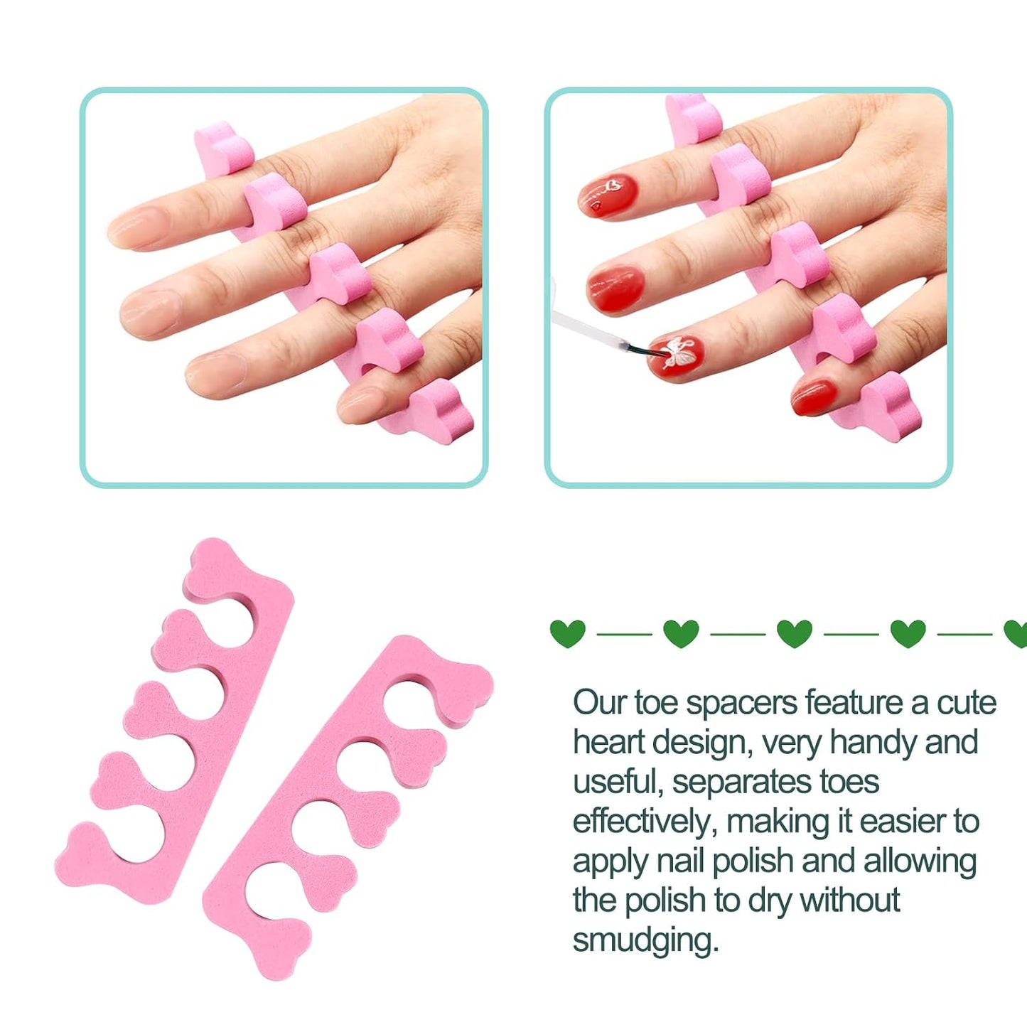 Quacc 12pcs Sponge Toe Separators Soft Finger Separators Toe Divider Spacer for Polishing Pedicure Manicure Coating Gel Painting Nail Art Beauty Accessories