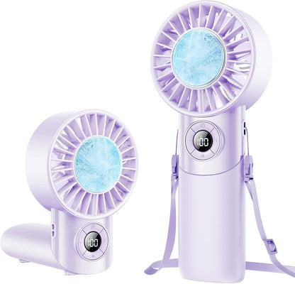 Portable Handheld Fan with Semiconductor Ice Cooling, 5 Seconds Cool Down