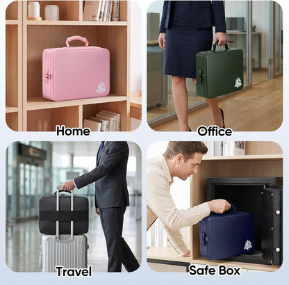 BALEINE Fireproof Document Box with Lock, Waterproof Fire Safe File Bag