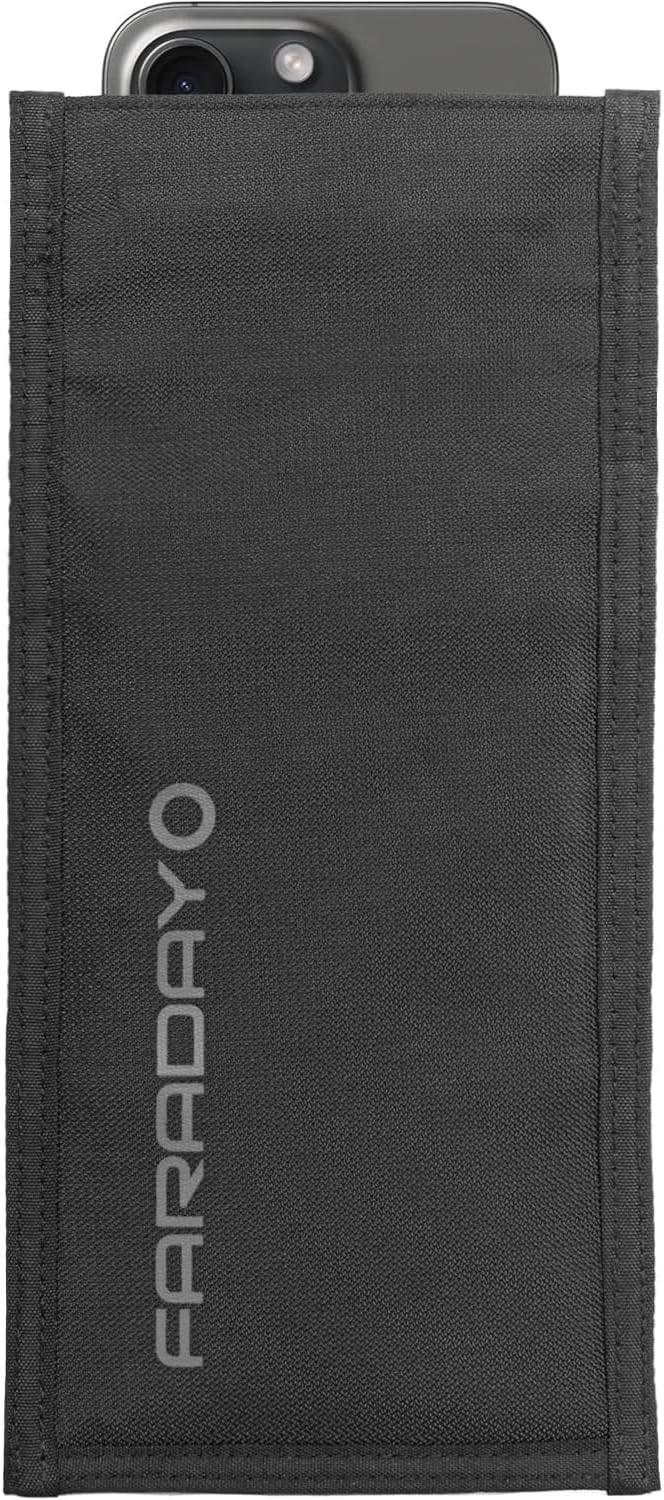 Faraday Defense Faraday Bag Jacket Pro for Phones | Magnetic Closure, Shielding - Law Enforcement & Military, Travel & Data Security, Privacy, Anti-Tracking Anti-Hacking Black (Phone Vertical)