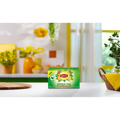 Lipton Honey Ginger Green Tea Bags, 120 Count (20 Count 6-Pack)