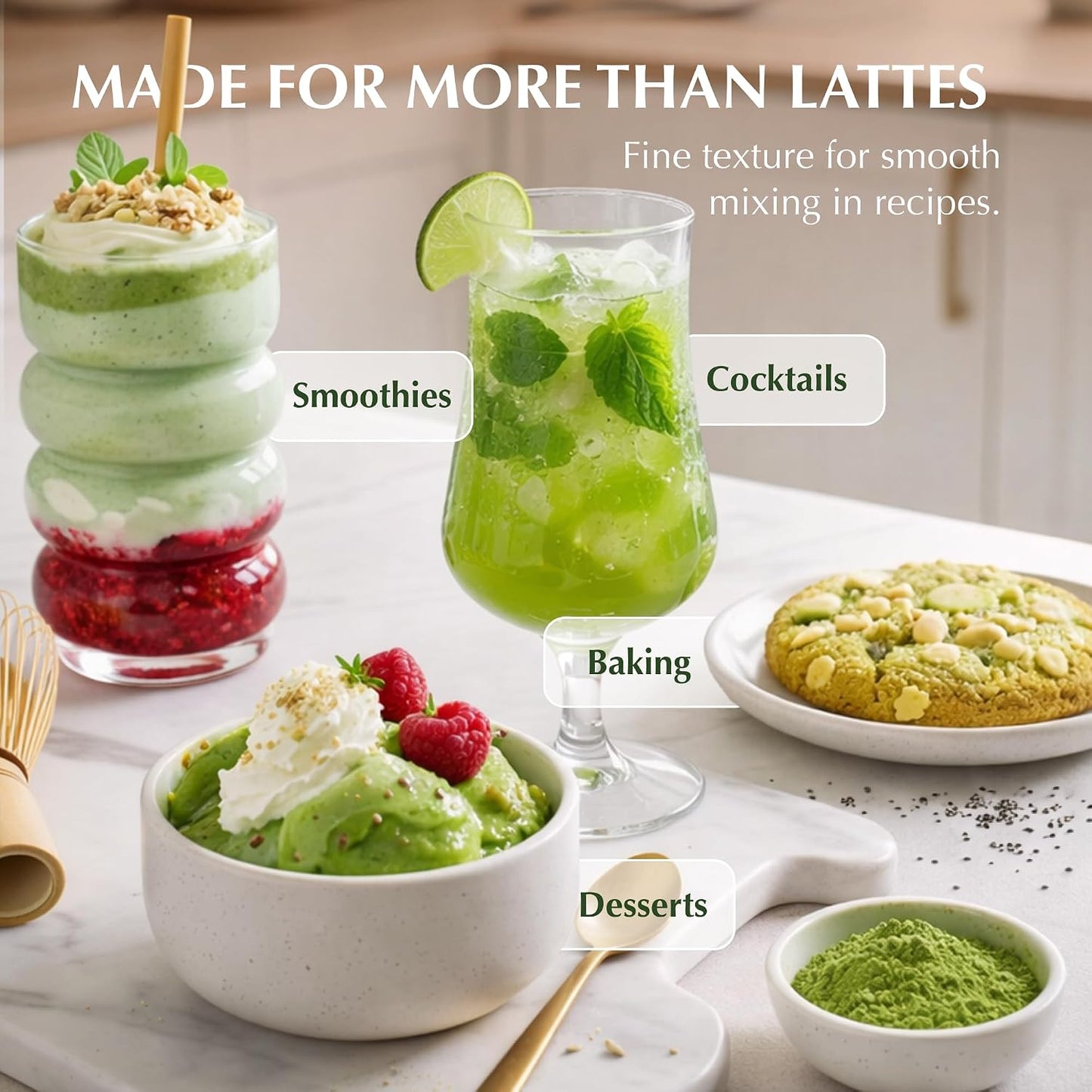 Encha Matcha - Latte Grade Matcha Powder - Unsweetened, First Harvest, Organic Green Tea Powder From Uji, Japan (60g / 2.12 Ounce) Premium for Latte, Smoothie - Caffeine, L-Theanine