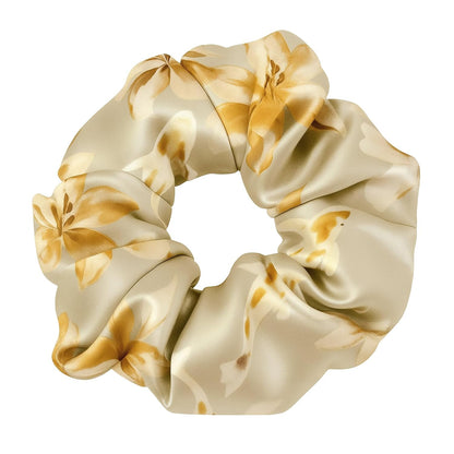 LILYSILK Silk Hair Scrunchies / Ties for Frizz & Breakage Prevention, 100% Mulberry, No Damage, Elastic ponytail Holders, 1Pc, Coffee - Colors B