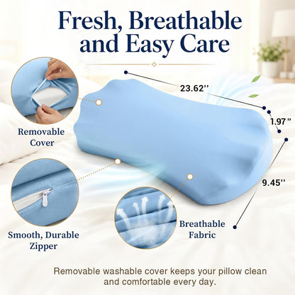 Fledano Lumbar Pillow for Sleeping, Lumbar Support Pillow for Bed for Back Pain Relief, Memory Foam Lower Back Pillow for Bed, Back Support Pillow for Side & Back Sleepers, Washable Cover