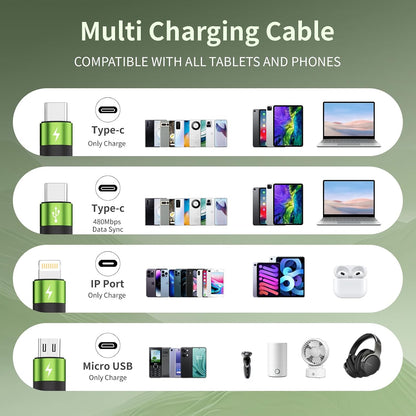 4 in 1 Multi Charging Cable, 5FT Charging Cords for Multiple Devices