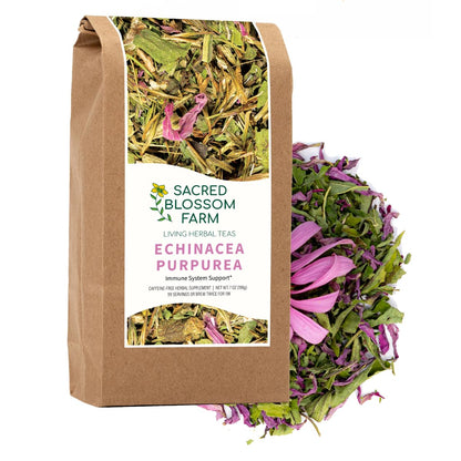 Echinacea Purpurea Loose Leaf Herb (7 oz) | 99 Servings | Organically Grown in Wisconsin | Cut & Sifted | Flowers, Leaves, and Roots