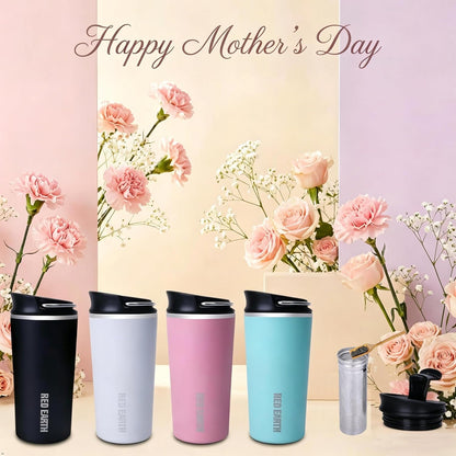 GiNT 17oz Travel Tea Mug with Infuser, 2 Lids. Vacuum Insulated 316 Stainless Steel Coffee Mug. Dishwasher Safe Tea Cup with Strainer for Hot & Cold Brew Coffee. Mothers Day Gifts for Mom (Green)