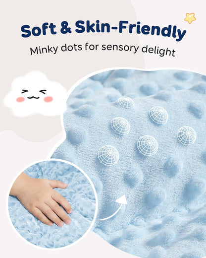 Kivik 2 lbs Weighted Lap Pad, Ultra Soft Minky Dotted Heavy Blankets Throw for Better Study Relaxing & Sleeping, Machine Washable, 20 x 30 Inches, Purple