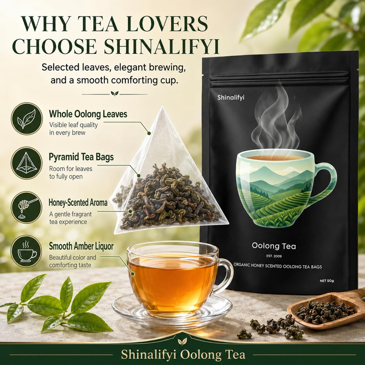 New Oolong Tea Whole Leaf Tea Bags,Help Cortisol Balancing Calming for Stress Relief, Digestion and Metabolism,High-Altitude Grown Loose Leaf Tea,Smooth, Aromatic,Vegan, Non-GMO,20 Bags(2)