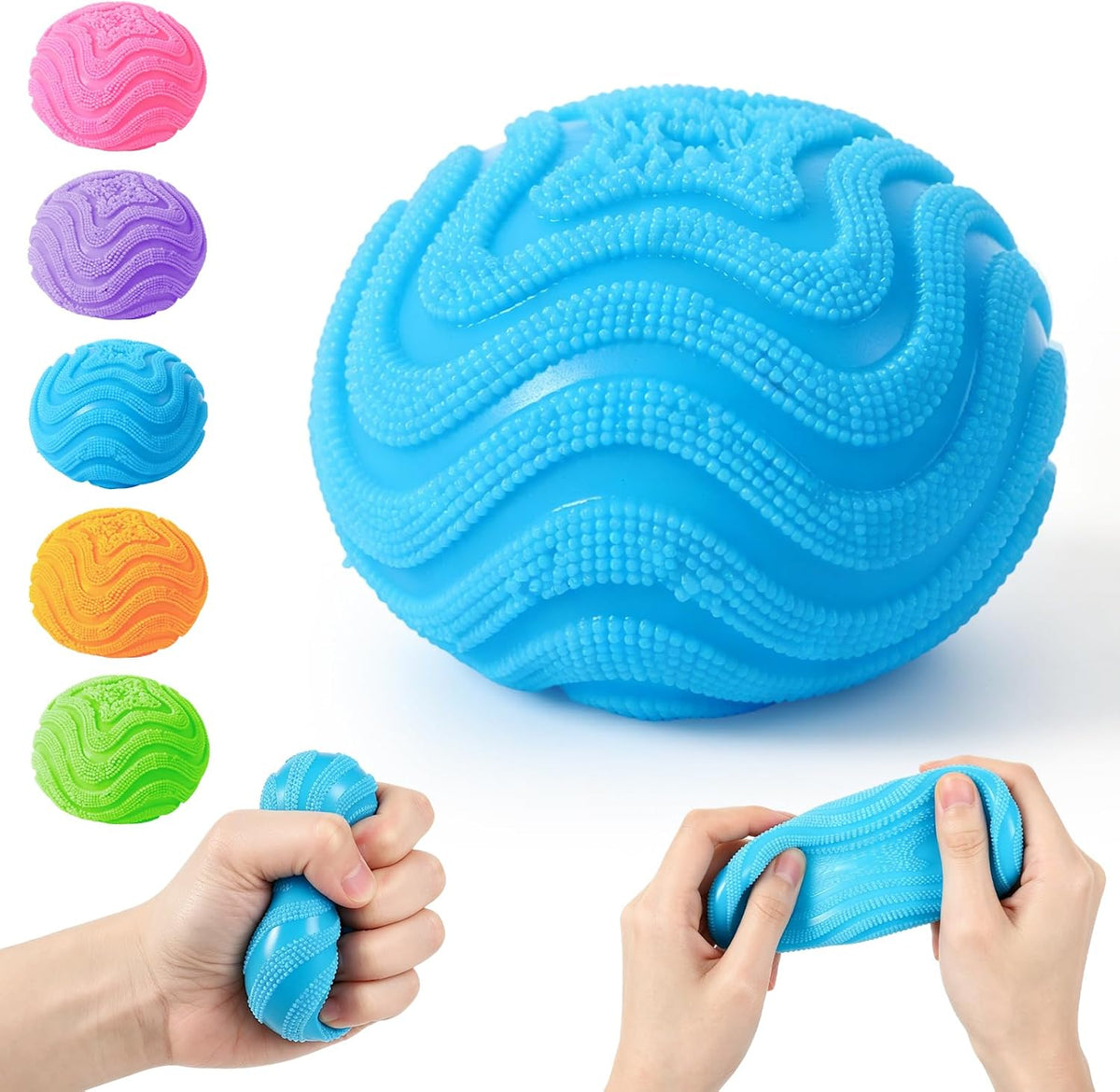 Fuzz Ball, Squishy Stress Ball, Soft Fidget Toy for Anxiety Relief, Fuzz Stress Ball, Sensory Squishy Ball Calming Tactile Grip for Focus & Relaxation (Purple)