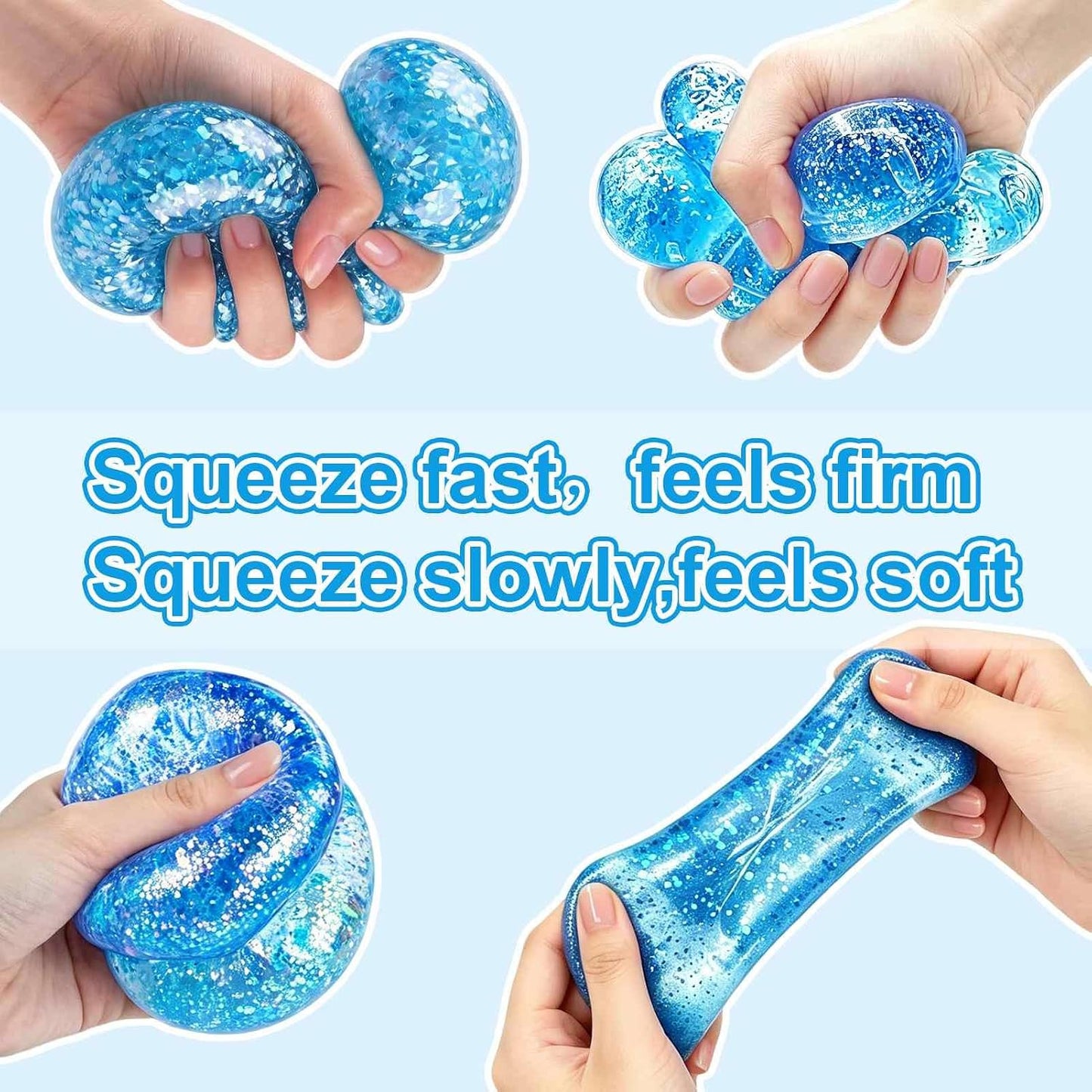 Square Squishy Squeeze Fidget Toys: Stress Relief Toys for Men Super Soft Slow Rising Cube - Sensory Desk Toys for Office Stress, Anxiety Relief & Focus - Cool Birthday Party Favors for Teens & Adults