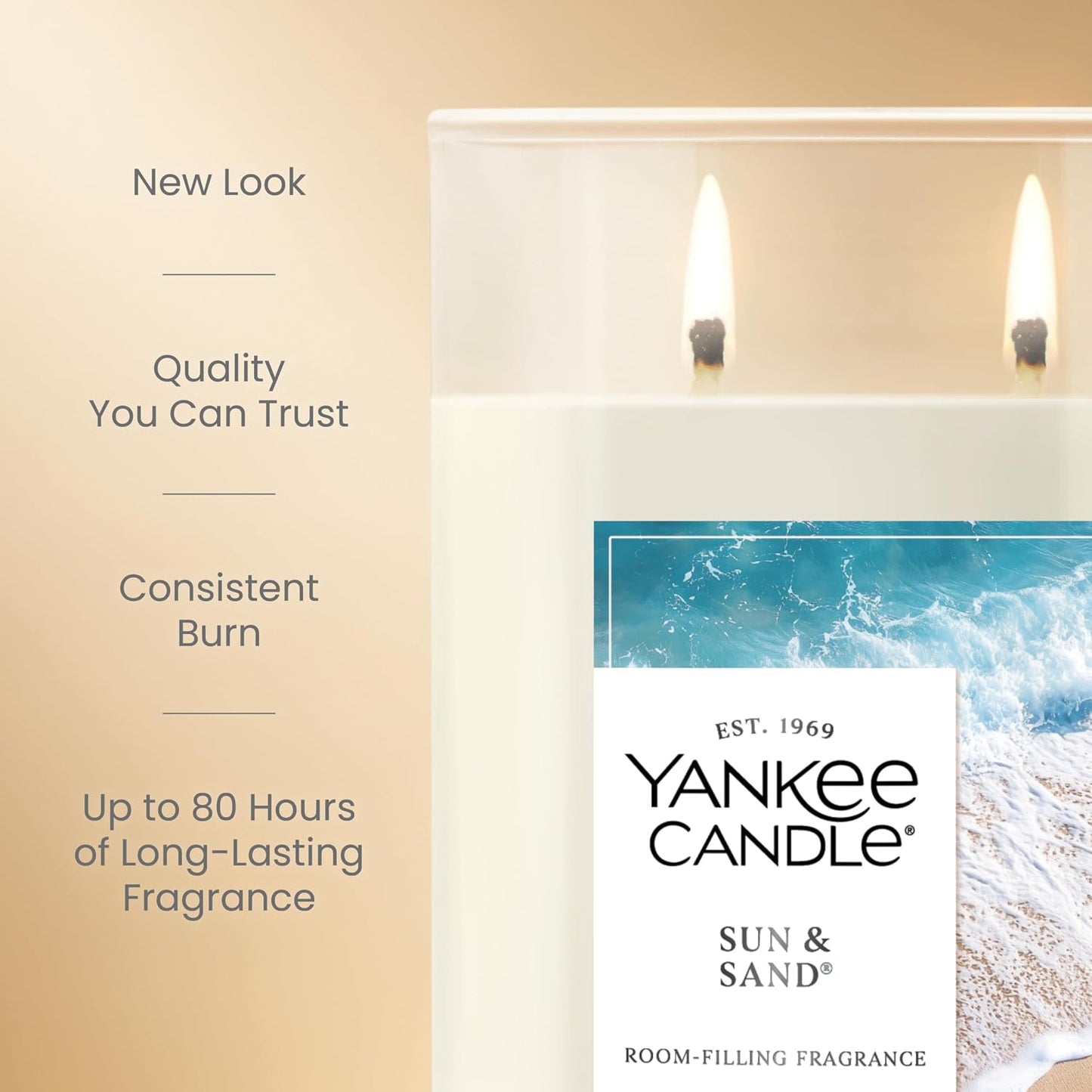 Yankee Candle Sage & Citrus, Scented Candle, 14.5oz 3-Wick Candle Jar with up to 40 Hours Burn Time, Giftable