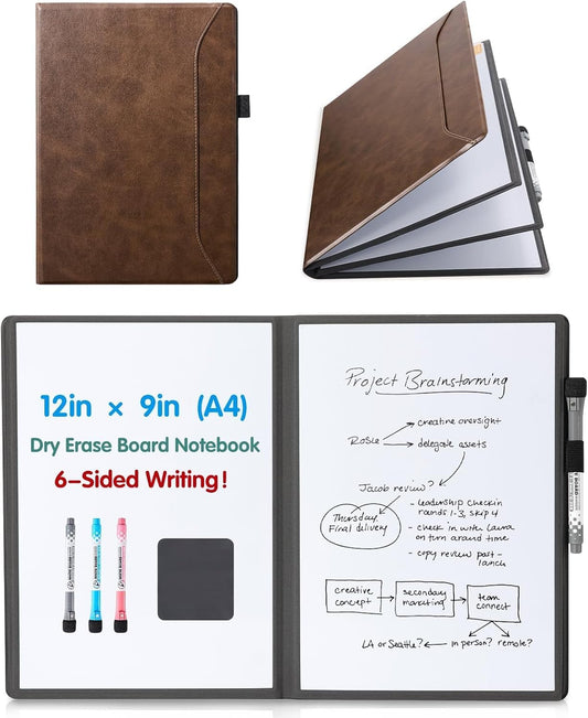CoBak 6 Sides Portable White Board 12x9 inch (A4)