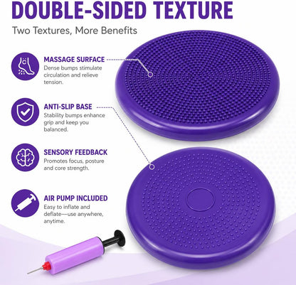 Hanstuten Wobble Seat Cushion & Core Balance Disc - Rubber Wiggle Seat for Active Sitting, Office Desk Chair, and Core Strength Training