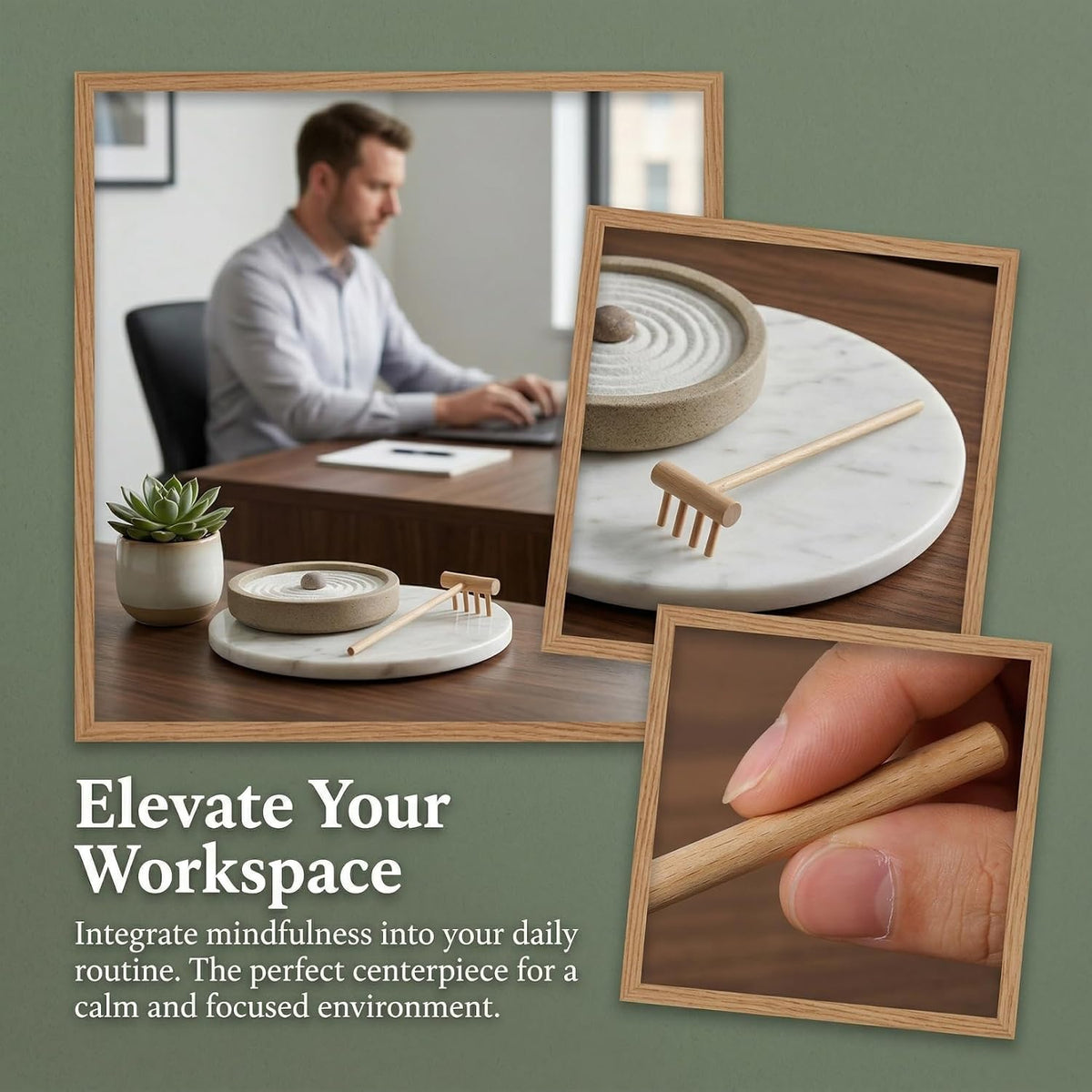 Garneck 64Pcs Mini Zen Garden Rakes Bamboo Sand Rake Set for Desktop Trays