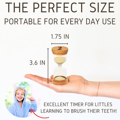 Sand Hourglass Timer - Glass Sand Clock Minutes - Modern Hourglass Watch with Wooden End Caps for Kids, Games, Classroom, Kitchen, Home or Office Decor (5 Minutes)