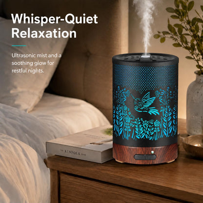 Essential Oil Diffuser, Ultrasonic Diffuser for Essential Oil, Cool Mist Humidifier Aromatherapy Diffuser with 7 Color Lighting Changing Modes, Waterless Auto Shut-Off for Home（Flower Fairy）