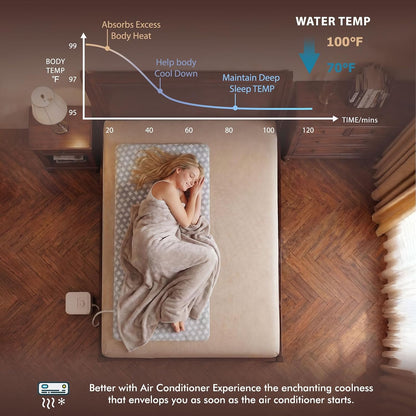 All-Night Water Cooling Mattress Pad, Continuous Bed Cooling System, Cooling Mattress Topper Perfect for Hot Sleepers. Twin Size (35" W x 70" L)