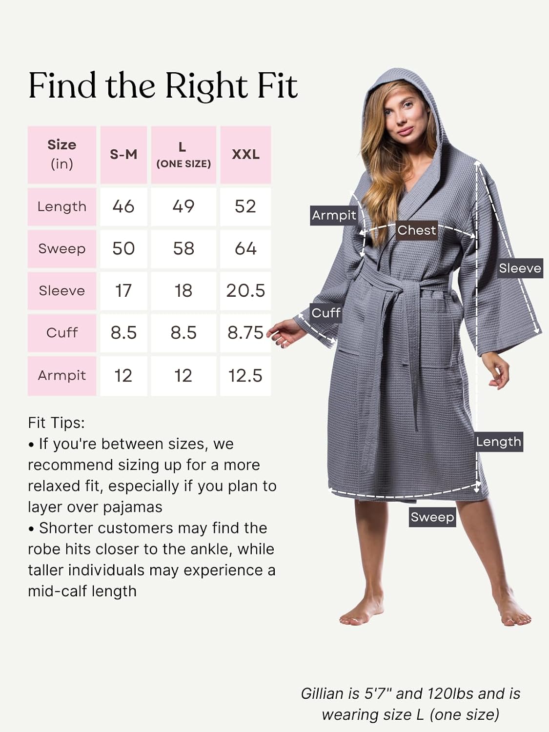 Turquaz Lightweight Waffle Knit Kimono Bathrobe - Soft Cotton Blend Spa Robe, Fast-Drying Full-Length Unisex Robes for Women