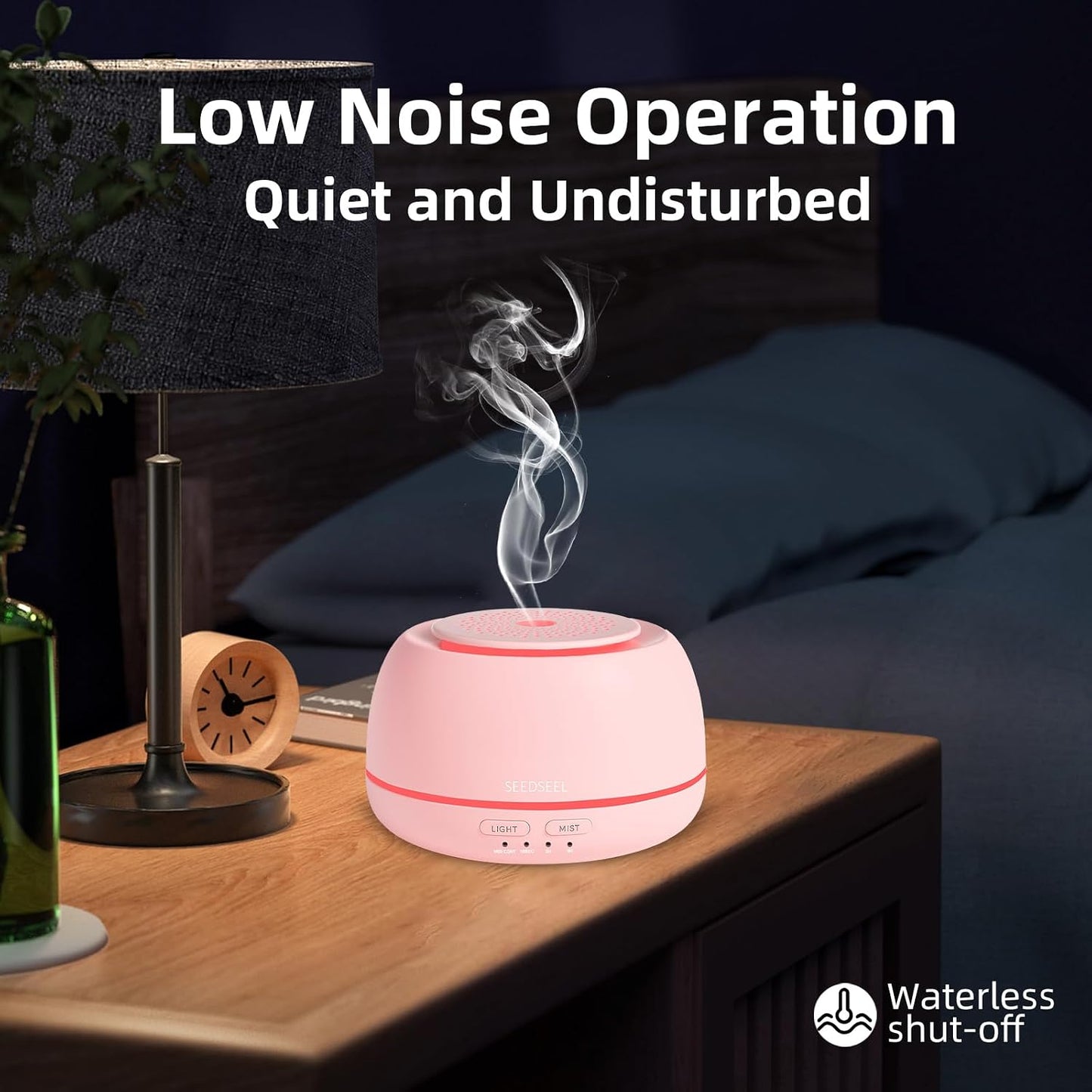 SEEDSEEL 300ML Essential Oil Diffuser,Ultrasonic Aromatherapy Diffuser, 7-Color Gradient Lights, Remote Control, 8 Hours Run Time, Suitable for Home,Office