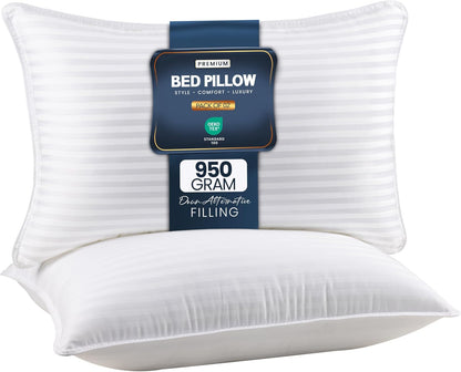 Utopia Bedding Bed Pillows for Sleeping Queen Size (White), Set of 2, Down Alternative Pillow for Sleeping, Cooling Hotel Quality Pillow Set for Back, Stomach or Side Sleepers