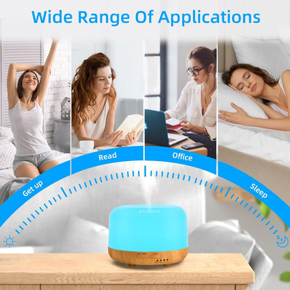 SPLITSKY Aromatherapy Essential Oil Home Diffuser with Remote Control, 300ML Large Room Cool Mist Air Humidifier, 8 Hours Quiet Operation, Timer, 7 Colors LED Night Night，Suitable Home,Yoga.