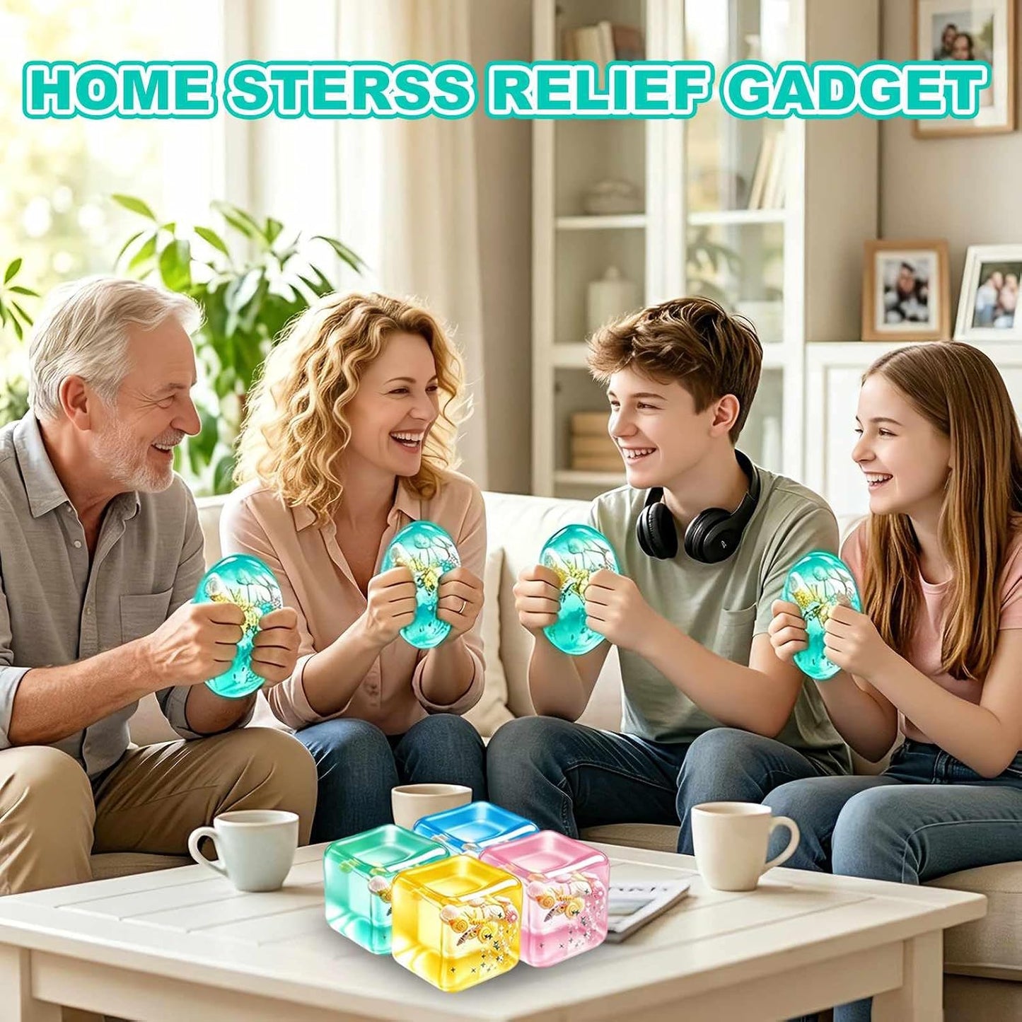 Stress Cube Squishy Fidget Toys- 2 Pack Squeeze Toys, Gifts Anxiety Relief Items for Teens & Adults Men Women, Office Desk Accessories Sensory Toy for Anxiety ADHD, Party Favors Goodie Bag Fillers