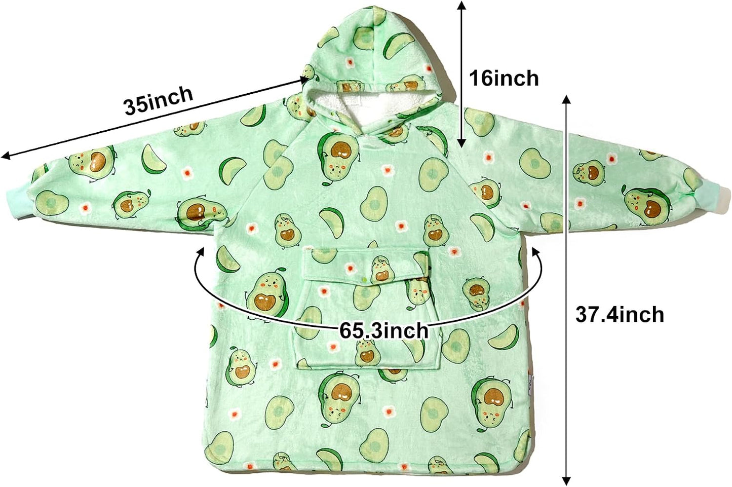 Krifey Wearable Blanket Hoodie, Oversized Sherpa Hooded Blanket for Adults | Soft sherpa fleece with sleeves and pocket; oversized fit for lounging, WFH, camping, Christmas and white elephant gifts.