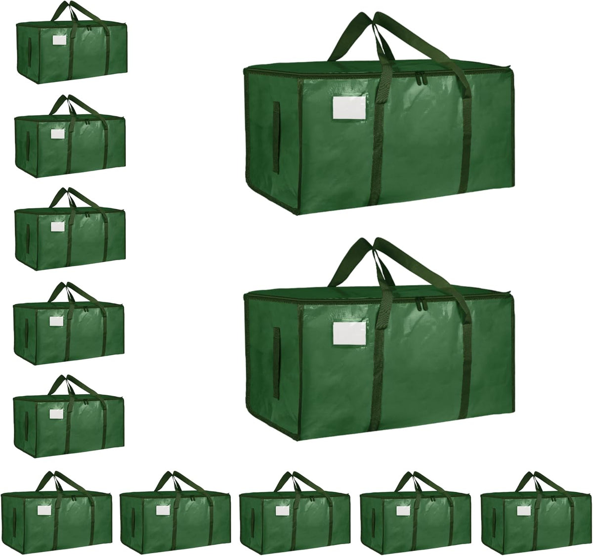 Moving Bags Extra Large - Heavy Duty Storage Totes with Wrap-Around Handles & Reinforced Zippers - Foldable Moving Box Alternative, Water-Resistant for Dorm, Closet & Under Bed Storage (Clear)