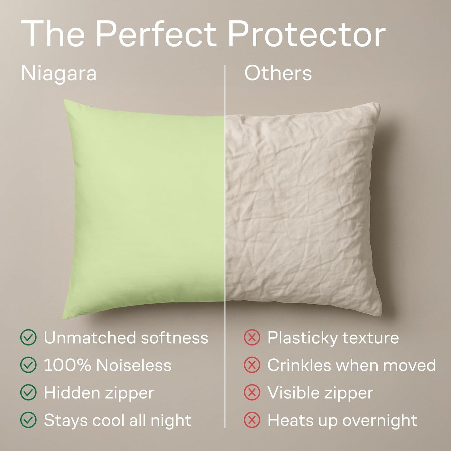 Ultra Soft Pillow Protectors with Zipper Standard Size - Set of 8 Breathable Pillow Covers - 100% Protection Against Stains, Dust & Dirt - Machine Washable (White)